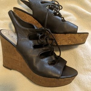 Black Franco Sarto Wedges